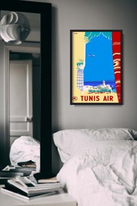 Plakatyw stylu retro Tunisa Air