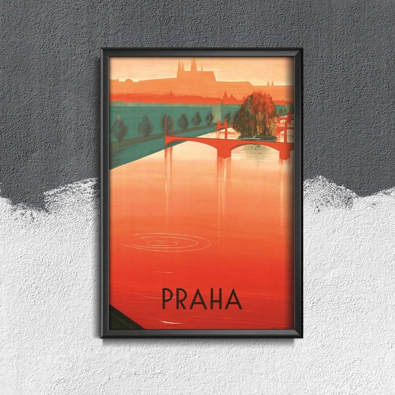 Plakat retro Praga czeski
