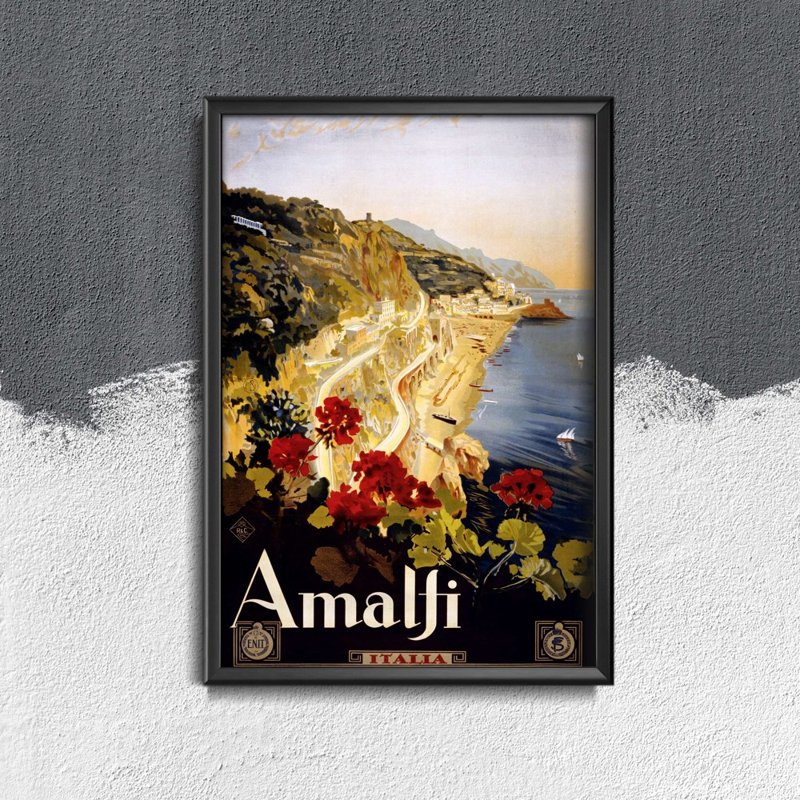 Plakat w stylu vintage Amalfi Włochy