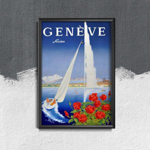 Plakat retro Szwajcaria Genewa