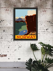 Plakat vintage Norwegia