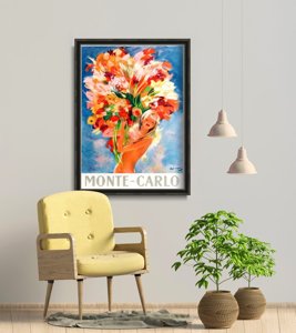 Plakat w stylu vintage Piękne Monte Carlo Monako