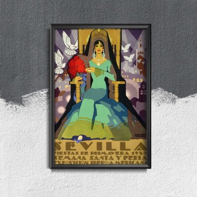 Plakatyw stylu retro Fiesta de Primavera Sevilla