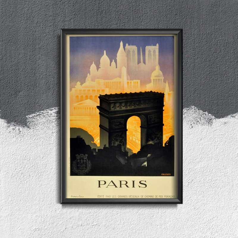 Plakat retro do salonu Paryż, Francja