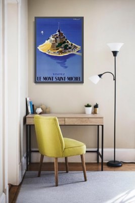 Plakat vintage do salonu Mont Saint Michel French