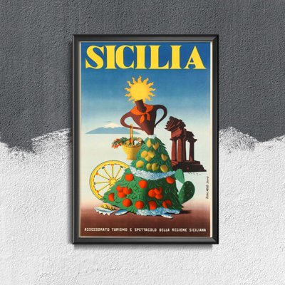 Retro plakat Sycylia Włochy
