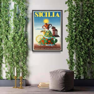 Retro plakat Sycylia Włochy