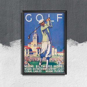 Plakatyw stylu retro Miami Golf