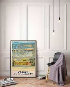 Plakat w stylu vintage France Plages du Morbihan