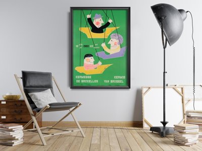 Plakat retro do salonu Brussels Fair Attraction Belgium