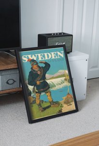 Plakat retro Szwecja Lappland