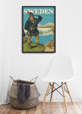 Plakat retro Szwecja Lappland
