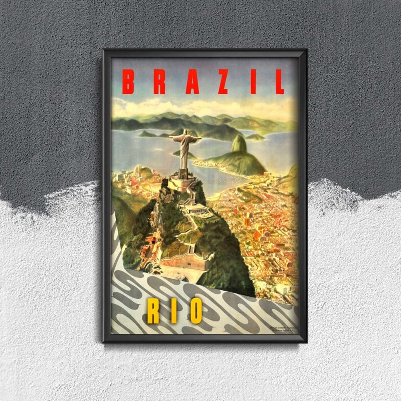 Plakat retro do salonu Brazylia Rio