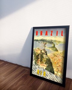 Plakat retro do salonu Brazylia Rio