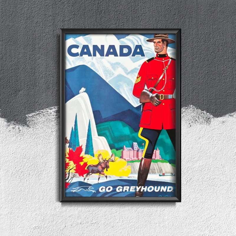 Plakat vintage Canada Go Greyhound