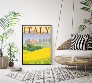 Plakat w stylu retro Włochy Zobacz