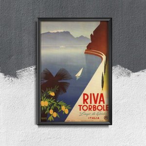 Plakat retro do salonu Riva Torbole Włochy