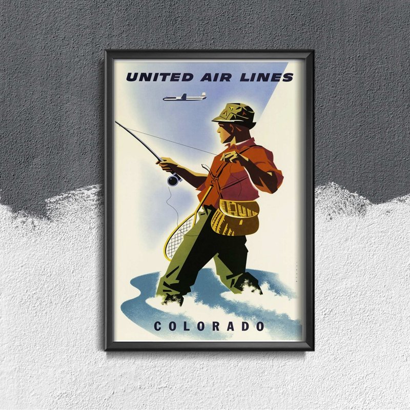 Plakat retro Colorado United Air Lines