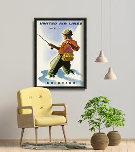 Plakat retro Colorado United Air Lines