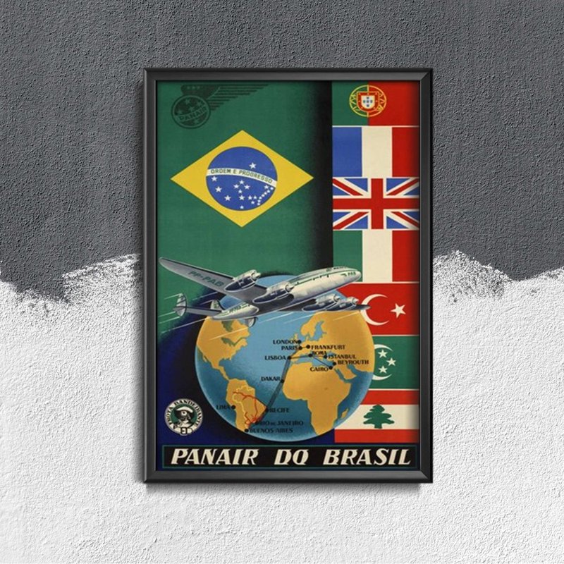 Plakat vintage Panair do Brazil Airline