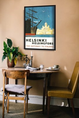 Plakatyw stylu retro Helsinki