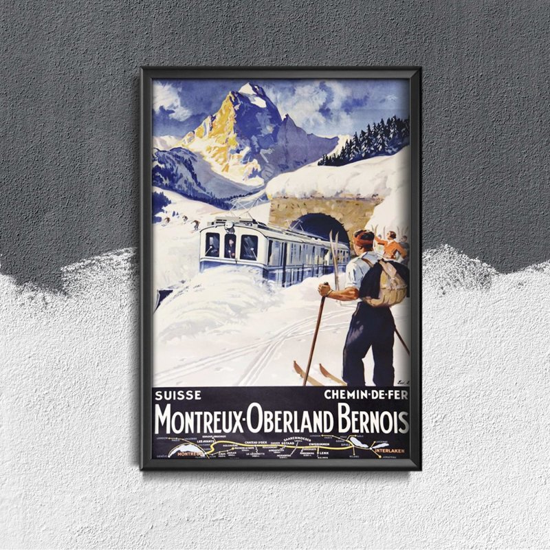 Plakat vintage Szwajcaria Montreux Berner