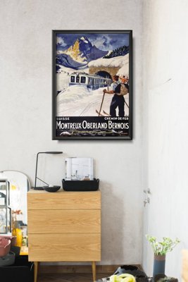 Plakat vintage Szwajcaria Montreux Berner
