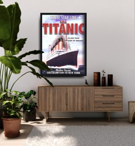 Plakatyw stylu retro Titanic Southampton do Nowego Jorku