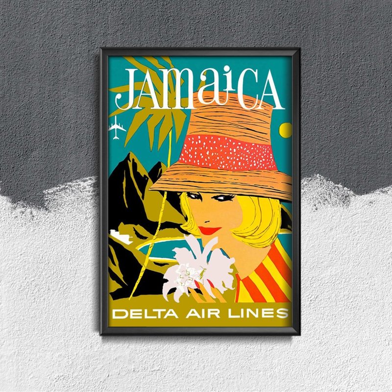 Plakat vintage Linie lotnicze Delta Jamajki