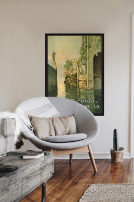 Plakat retro do salonu Włochy Punta di Balbianello