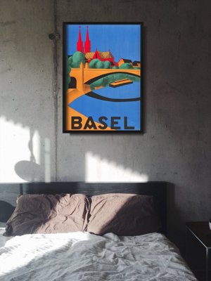 Plakat vintage do salonu Bazylea Szwajcaria