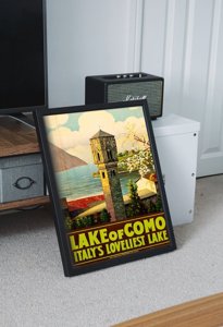 Plakatyw stylu retro Włochy Jezioro Como
