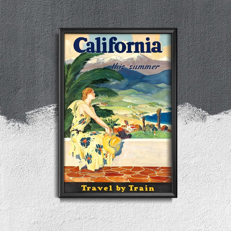 Plakat vintage Kalifornia tego lata