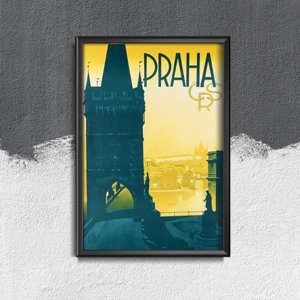 Retro plakat Praga czeski