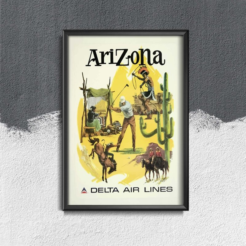 Plakat w stylu retro Linie lotnicze Arizona Delta