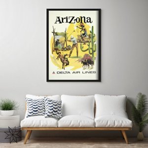 Plakat w stylu retro Linie lotnicze Arizona Delta