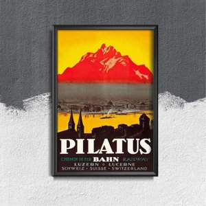 Plakat retro Szwajcaria Pilatus Lucern