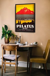 Plakat retro Szwajcaria Pilatus Lucern