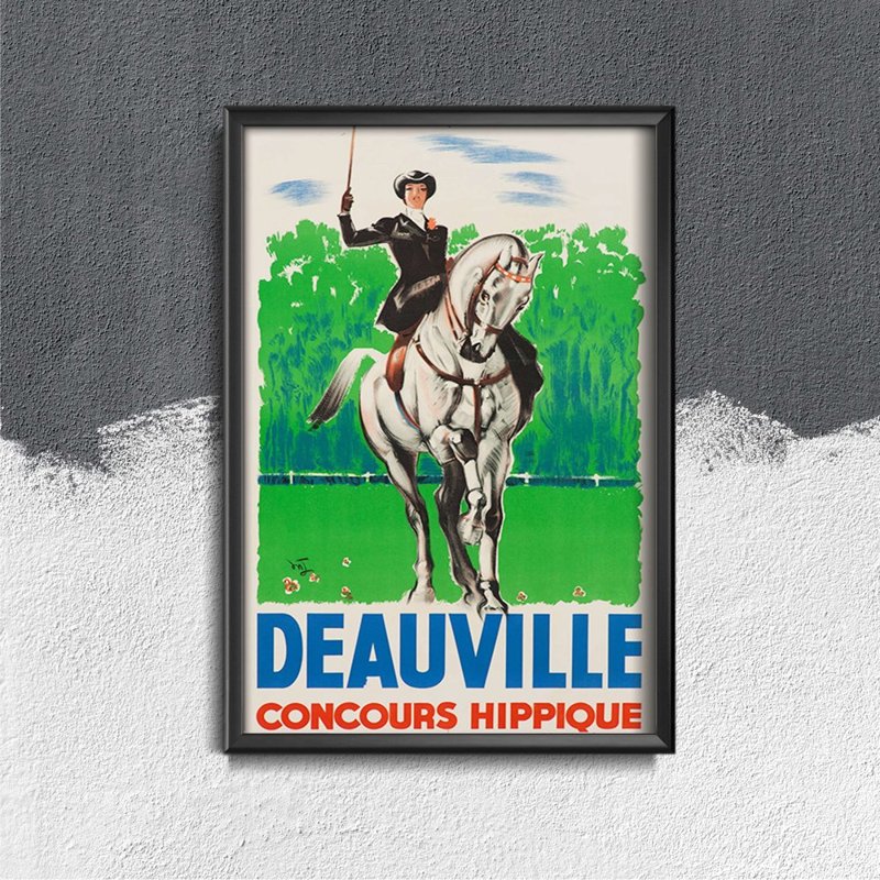 Retro plakat Deauville Concours Hippique France