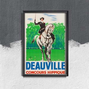 Retro plakat Deauville Concours Hippique France