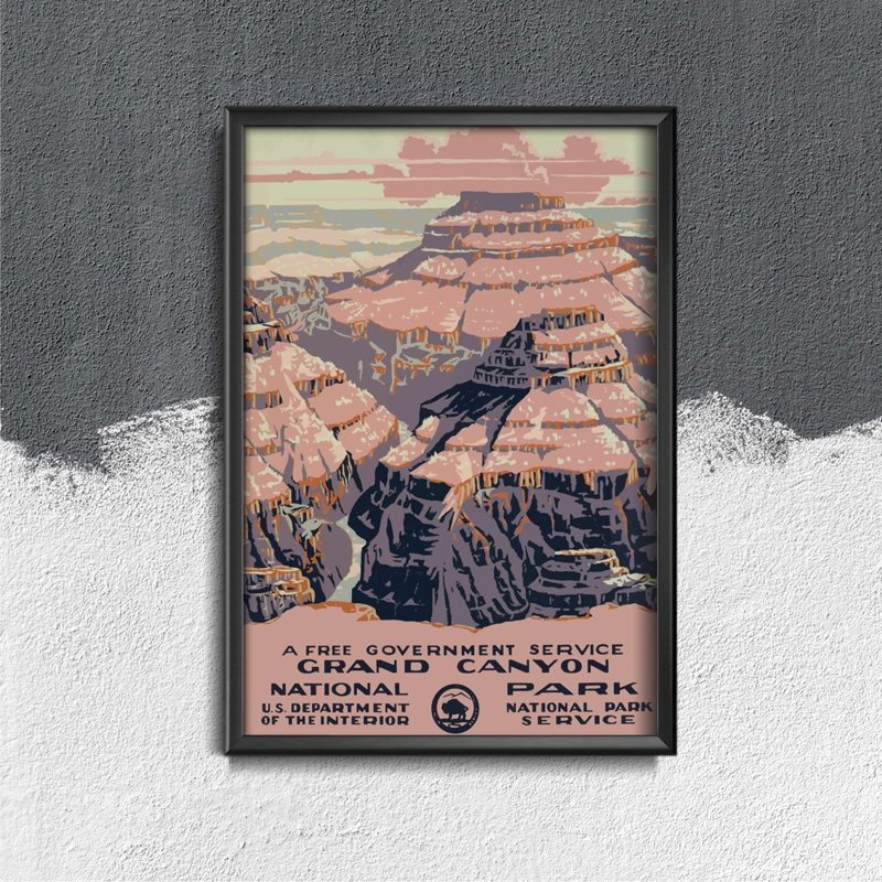 Plakat w stylu retro Park Narodowy Wielkiego Kanionu