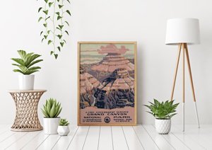 Plakat w stylu retro Park Narodowy Wielkiego Kanionu