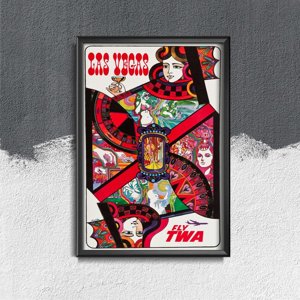 Plakat retro do salonu Fly TWA Las Vegas