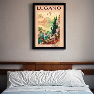 Plakat retro Szwajcaria Lugano