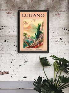 Plakat retro Szwajcaria Lugano