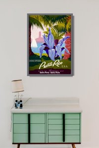 Plakat w stylu retro Puerto Rico USA