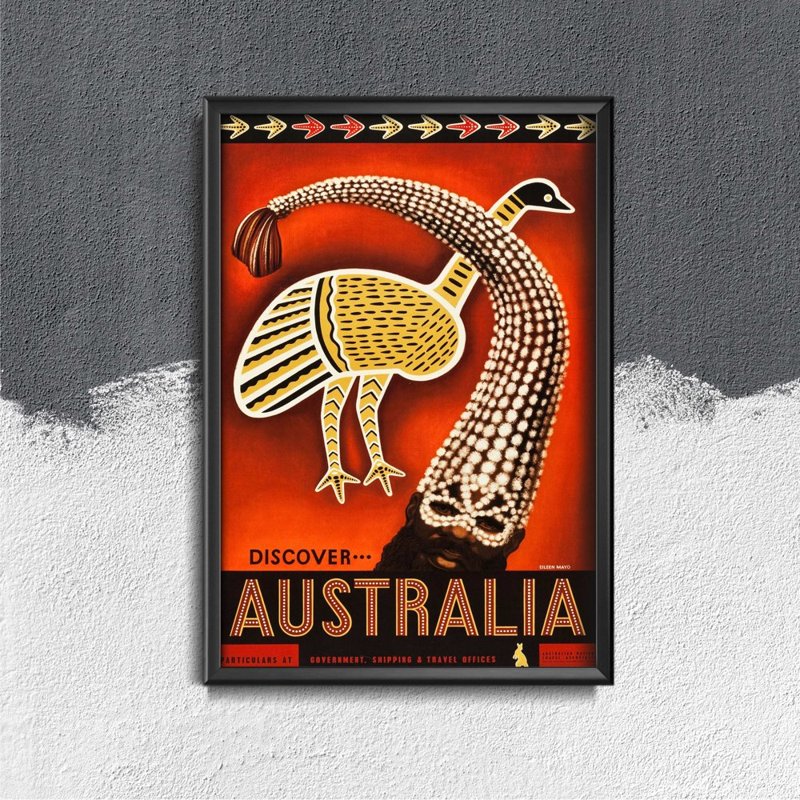 Plakat retro do salonu Odkryj Australię