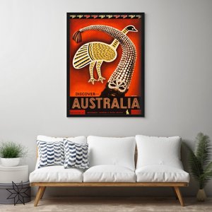 Plakat retro do salonu Odkryj Australię