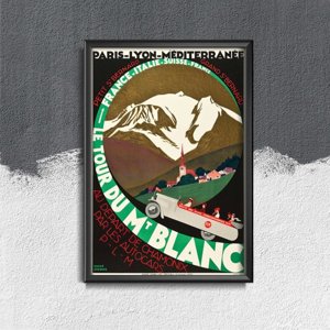 Plakat vintage do salonu Mount Blanc