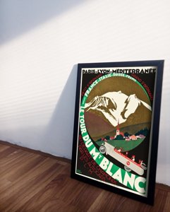 Plakat vintage do salonu Mount Blanc